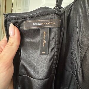 BCBGMaxAzria Elegant Black Satin Dress